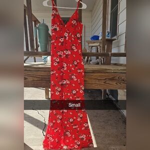 Red Floral Maxi Dress